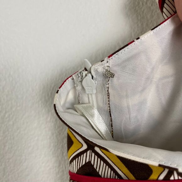 A.N.A. A New Approach 16 Multi Geometric Midi Dress Spaghetti Strap Side Zip - Picture 7 of 12